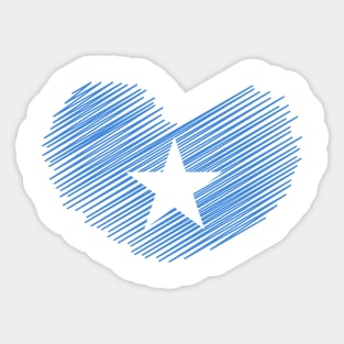 Somali Heart Flag Design Sticker